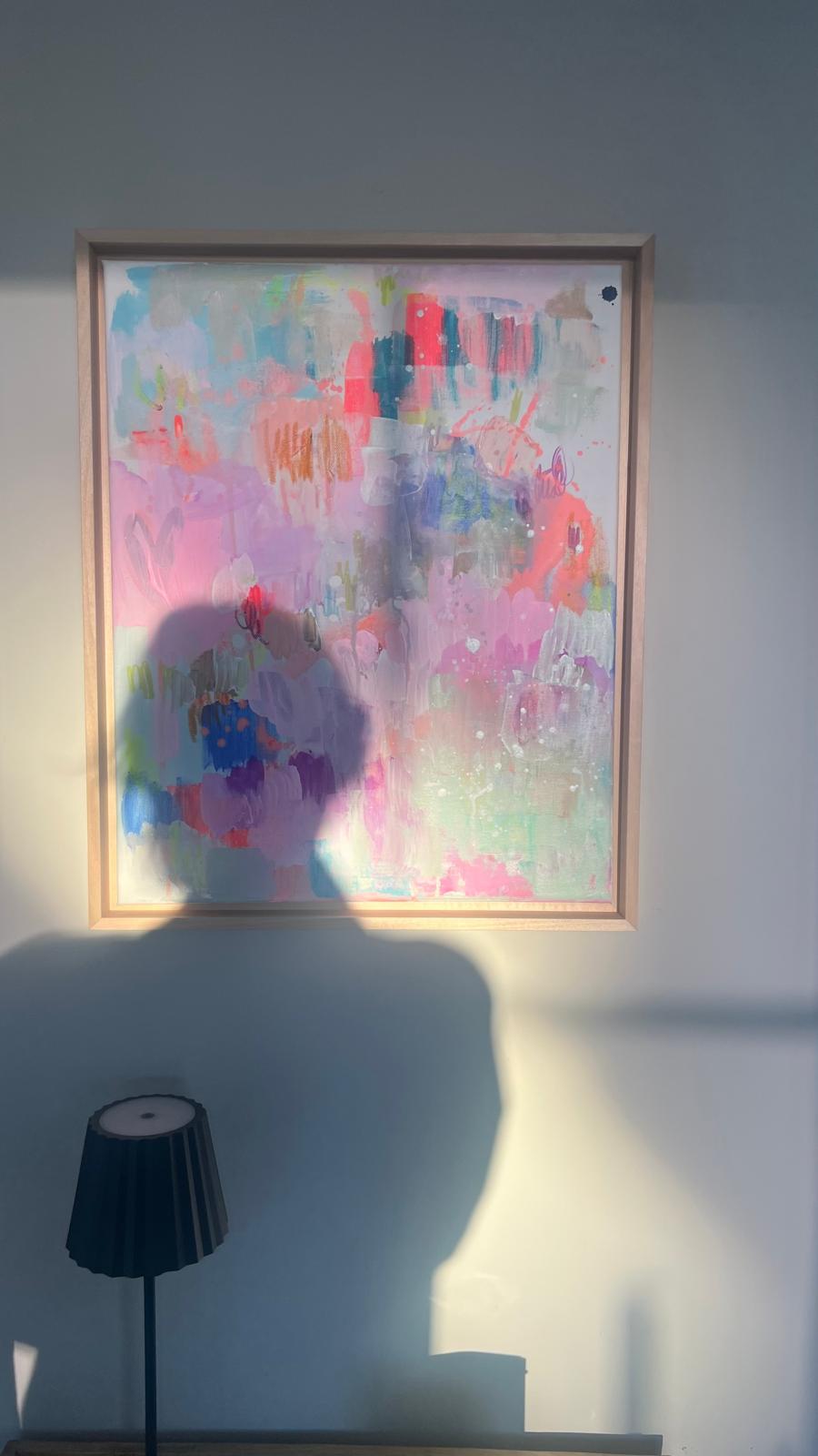 Aufnahme eines Gemäldes mit Schatten des Fotografen